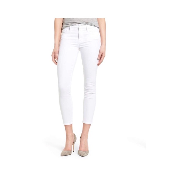 THE LOOKER CROP MOTHER DENIM WHITE JEANS - Picture 1 of 3